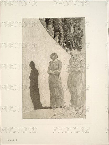 Shame, plate nine from A Love, 1887, Max Klinger, German, 1857-1920, Germany, Etching, engraving, and aquatint on cream wove paper, 455 x 309 mm (plate), 587 x 439 mm (sheet)