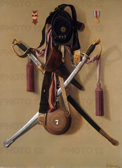 Civil War Regalia of Major Levi Gheen McCauley, 1887, George Cope, American, 1855–1929, United States, Oil on canvas, 127 × 92.7 cm (50 × 36 1/2 in.)