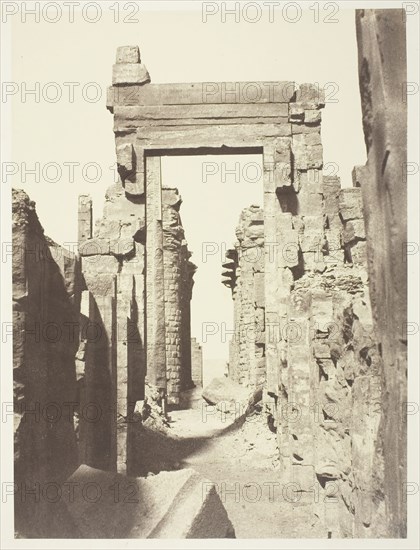 Karnac, Grande Allée du Milieu des Ruines, Prise de l’est, 1859/60, Louis De Clercq, French, 1836–1901, France, Albumen print, 28 × 20.9 cm (image/paper), 57.8 × 45.8 cm (mount)