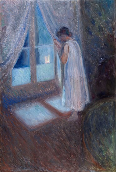 The Girl by the Window, 1893, Edvard Munch, Norwegian, 1863-1944, Norway, Oil on canvas, 96.5 × 65.4 cm (38 × 25 3/4 in.)