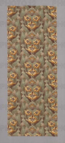 Panel, 1890s, England, Cotton, plain weave, double-faced roller printed, 215.3 × 82 cm (84 3/4 × 32 1/4 in.)
