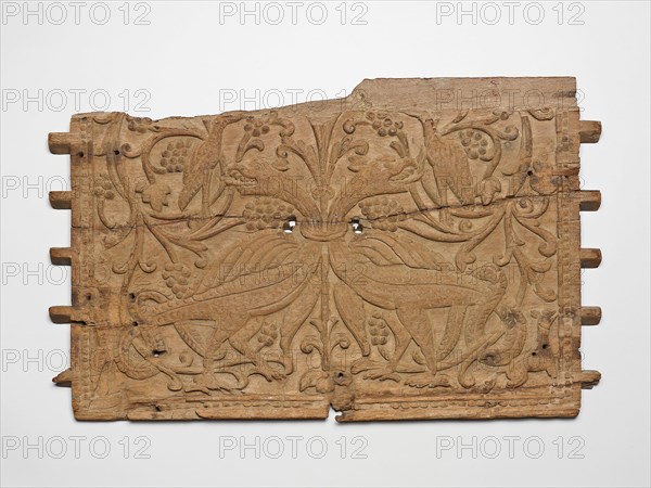 Carved Panel with Mythical Birds, Late 16th century, India, Deccan or Portuguese Goa, Deccan, Wood, 38.7 × 61.6 × 2.6 cm (15 1/4 × 24 1/4 × 1 1/16 in.)