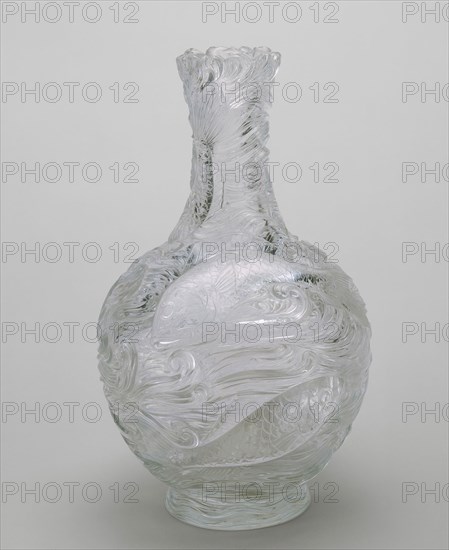 Rock Crystal Vase, 1889, Thomas Webb & Sons, Stourbridge, England, founded 1837, Stourbridge, Glass, H. 30.5 cm (12 in.)