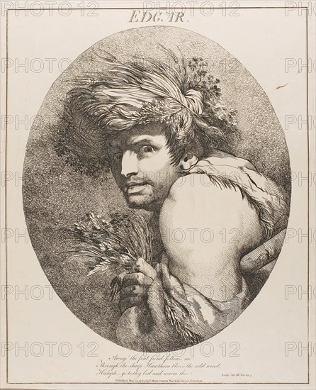 Edgar, May 20, 1775, published 1809, John Hamilton Mortimer, English, 1740-1779, England, Etching on cream wove paper, 400 × 321 mm (plate), 596 × 438 mm (sheet)