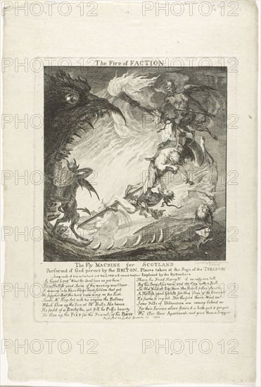 The Fire of Faction, 1762, Paul Sandby, English, 1731-1809, England, Etching on ivory laid paper, 263 × 200 mm (plate), 383 × 254 mm (sheet)