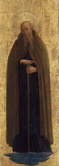 Saint Anthony Abbot, 1440/41, Fra Angelico (Guido di Pietro), Italian, c. 1395/1400–1455, Italy, Tempera on panel, 39.4 × 14.0 cm (15 1/2 × 5 1/2 in.)