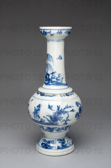 Vase, 1723/25, Meissen Porcelain Manufactory, German, founded 1710, Meissen, Hard-paste porcelain with underglaze blue decoration, H. 34.6 cm (13 5/8 in.), diam. 15.2 cm (6 in.)