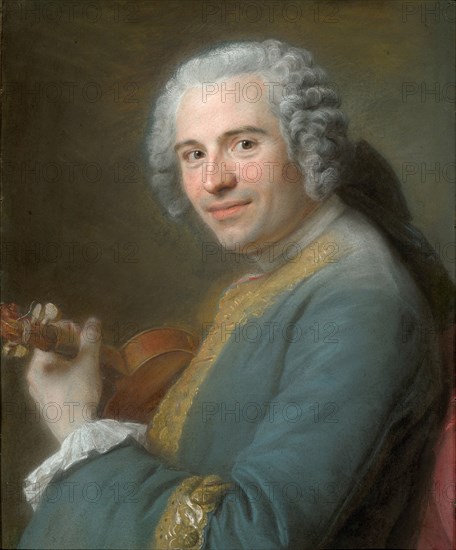 Portrait of Jean-Joseph Cassanéa de Mondonville, 1746/47, Maurice Quentin de Latour, French, 1704-1788, France, Pastel on blue-gray laid paper, laid down on board, 612 × 494 mm