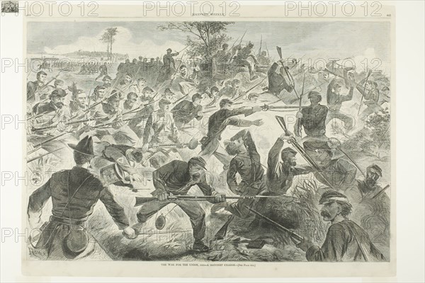The War for the Union, 1862—A Bayonet Charge, published July 12, 1862, Winslow Homer (American, 1836-1910), published by Harper’s Weekly (American, 1857-1916), United States, Wood engraving on paper, 346 x 524 mm (image), 393 x 541 mm (sheet)
