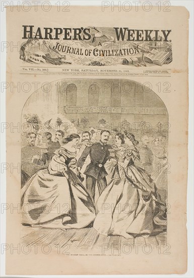 The Russian Ball—In the Supper Room, published November 21, 1863, Winslow Homer (American, 1836-1910), published by Harper’s Weekly (American, 1857-1916), United States, Wood engraving on paper, 275 x 231 mm (image), 423 x 281 mm (sheet)