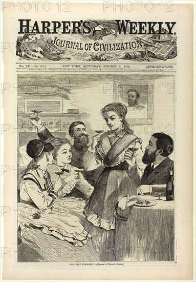 Our Next President, published October 31, 1868, Winslow Homer (American, 1836-1910), published by Harper’s Weekly (American, 1857-1916), United States, Wood engraving on paper, 277 x 233 mm (image), 410 x 281 mm (sheet)