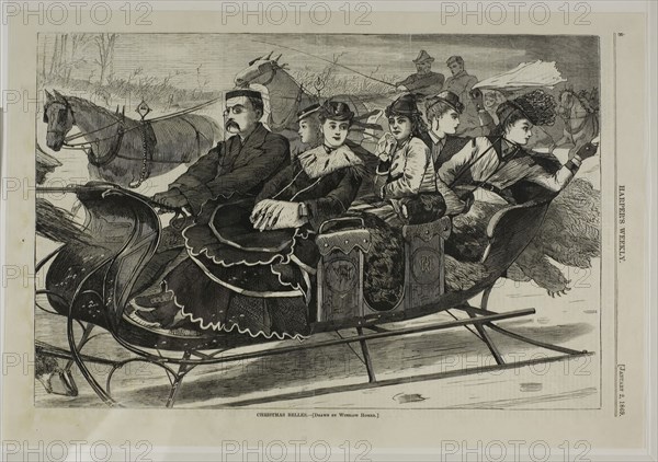 Christmas Belles, published January 2, 1869, Winslow Homer (American, 1836-1910), published by Harper’s Weekly (American, 1857-1916), United States, Wood engraving on paper, 231 x 348 mm (image), 269 x 393 mm (sheet)