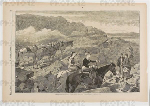 The Summit of Mount Washington, published July 10, 1869, Winslow Homer (American, 1836-1910), published by Harper’s Weekly (American, 1857-1916), United States, Wood engraving on paper, 230 x 350 mm (image), 282 x 402 mm (sheet)