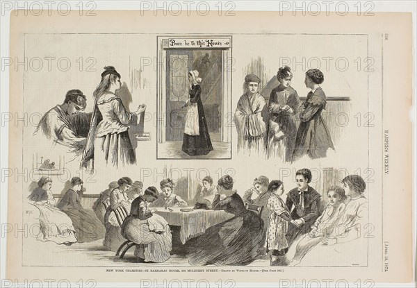 New York Charities—St Barnabas House, 304 Mulberry Street, published April 18, 1874, Winslow Homer (American, 1836-1910), published by Harper’s Weekly (American, 1857-1916), United States, Wood engraving on paper, 232 x 244 mm (image), 271 x 402 mm (sheet)