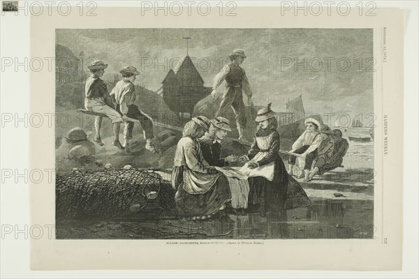 Seesaw—Gloucester, Massachusetts, published September 12, 1874, Winslow Homer (American, 1836-1910), published by Harper’s Weekly (American, 1857-1916), United States, Wood engraving on buff wove paper, 232 x 349 mm (image), 289 x 409 mm (sheet)