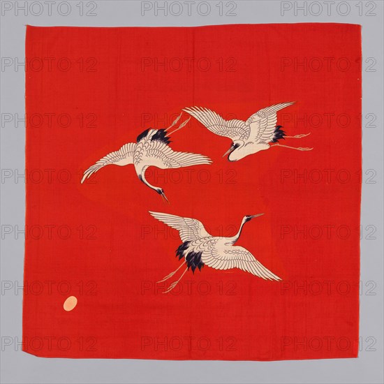 Furoshiki (Wrapping Cloth), Meiji period (1868–1912), late 19th century, Japan, Wool, plain weave, resist dyed and stenciled (yûzenzome), 75.9 x 76.1 cm (29 7/8 x 30 in.)