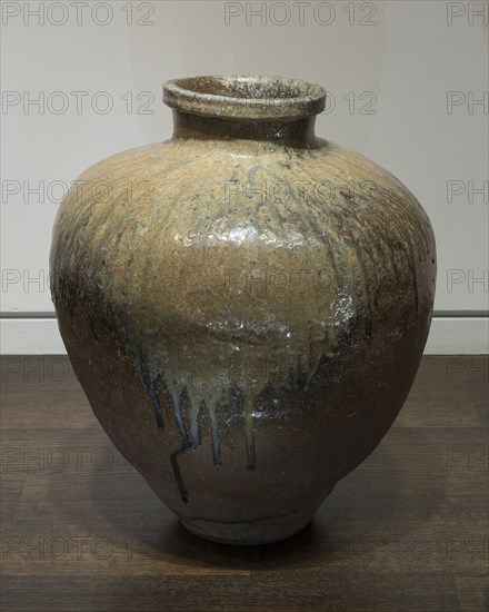 Tokoname-Ware Jar, 15th century, Japanese, Japan, Stoneware with ash glaze, 56.1 × 47 cm (22 × 18 1/2 in.)