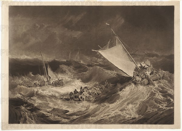 A Shipwreck, 1805/07, Charles Turner (English, 1773-1857), after Joseph Mallord William Turner (English, 1775-1851), England, Mezzotint on ivory laid paper, 598 × 834 mm (plate), 644 × 897 mm (sheet)
