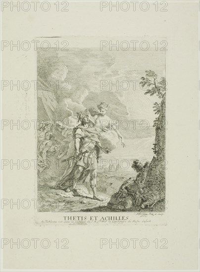 Thetis and Achilles, 1757, Johann Heinrich Tischbein, I, German, 1722-1789, Germany, Etching on ivory laid paper, 180 x 140 mm (image), 205 x 146 mm (plate), 291 x 214 mm (sheet)