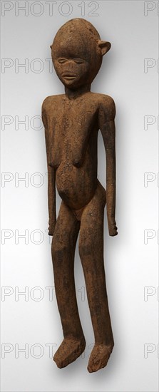 Female Figure (Bateba Phuwe), 19th century, Lobi, Burkina Faso, Northern Africa and the Sahel, Burkina Faso, Wood and sacrificial material, 78.1 × 20.3 × 15.2 cm (30 3/4 × 8 × 6 in.)