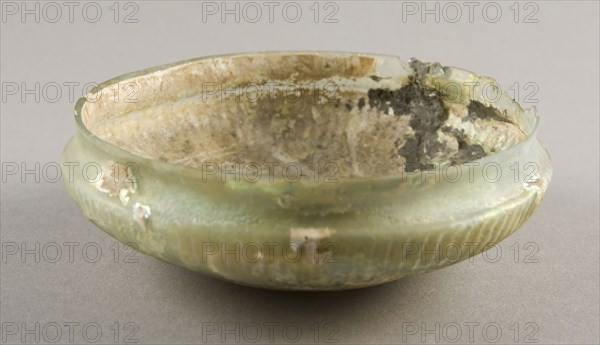 Bowl, mid–1st century AD, Roman, probably from the Eastern Mediterranean, Mediterranean Region, Glass, mold-blown technique, H. 4.1 cm (1 5/8 in.), diam. 13 cm (5 1/8 in.)