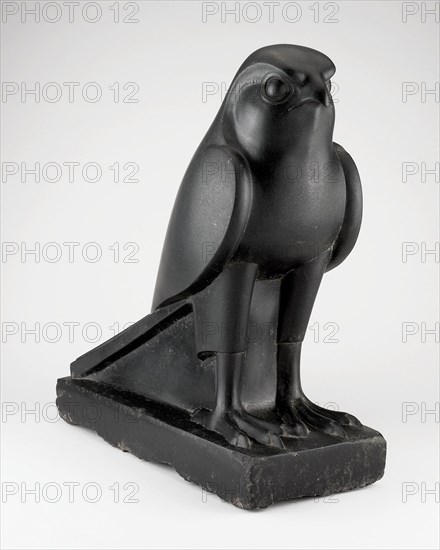 Statue of Horus, Ptolemaic Period (332–30 BC), Egyptian, Egypt, Basalt, 52 × 48.5 × 18.75 cm (20 1/2 × 19 × 7 3/8 in.)