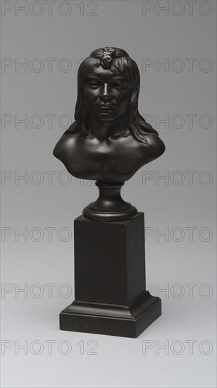 Bust of an American Indian, Modeled 1848/49, cast 1849, Henry Kirke Brown, American, 1814–1886, United States, Bronze on bronze plinth, 20.3 × 8.6 × 6 cm (8 × 3 3/8 × 2 3/8 in.)