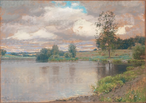 Lake at Appledale, 1884, Walter Launt Palmer, American, 1854-1932, United States, Pastel on tan wove paper, 387 x 546 mm