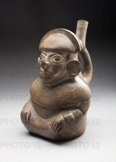 Figure of a Seated Official, c. A.D. 400, Moche, North coast, Peru, Peru, Ceramic, Approx. h. 12.7 cm (5 in.)