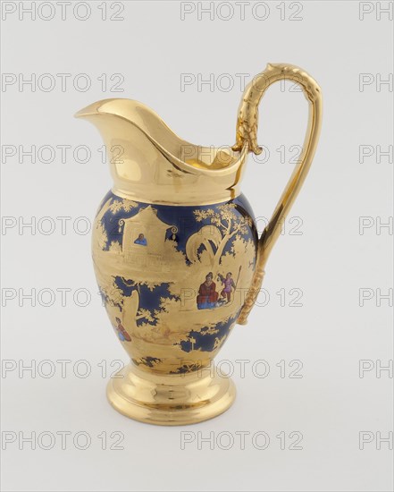 Milk Jug, c. 1820, Denuelle Porcelain Manufactory (French, 1818-1829), France, Paris, Paris, Hard-paste porcelain, polychrome enamels, and gilding, H. 20 cm (7 7/8 in.)