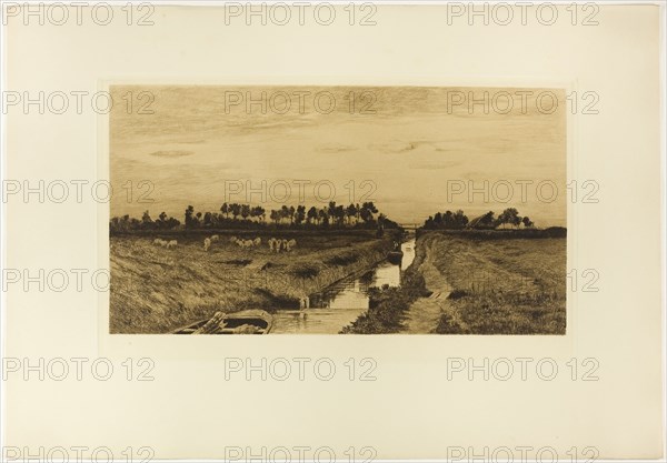Summer Afternoon, 1895, Hans am Ende, German, 1864-1918, Germany, Etching and aquatint with brown ink on cream wove paper, 190 × 355 mm (image), 223 × 374 mm (plate), 352 × 509 mm (sheet)