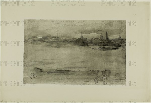 Early Morning, 1878, James McNeill Whistler, American, 1834-1903, United States, Lithotint with scraping, on a prepared half-tint ground, in black on cream wove proofing paper, 165 x 269 mm (image), 256 x 379 mm (sheet)