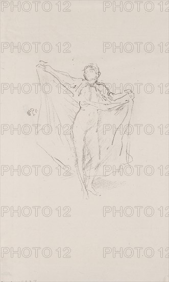 La Danseuse: A Study of the Nude, probably 1891, James McNeill Whistler, American, 1834-1903, United States, Transfer lithograph in black on grayish ivory China paper, 157 x 120 mm (image), 338 x 213 mm (sheet)