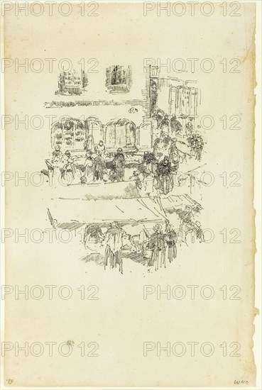The Marketplace, Vitré, 1893, James McNeill Whistler, American, 1834-1903, United States, Transfer lithograph in black on cream laid paper, 203 x 162 mm (image), 369 x 243 mm (sheet)