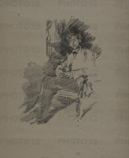 Walter Sickert, 1895, James McNeill Whistler, American, 1834-1903, United States, Transfer lithograph in black on cream laid Japanese vellum, 190 x 140 mm (image), 293 x 234 mm (sheet)