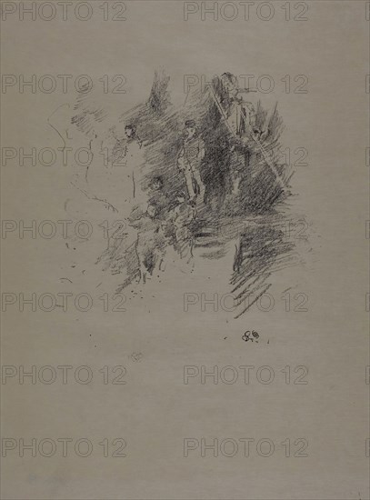 Fifth of November, 1895, James McNeill Whistler, American, 1834-1903, United States, Transfer lithograph in black on cream wove Japanese vellum, 166 x 165 mm (image), 312 x 231 mm (sheet)