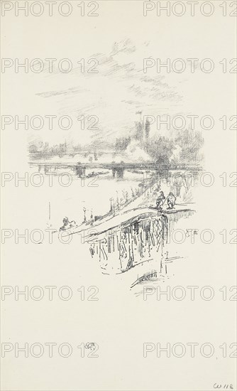 Savoy Pigeons, 1896, James McNeill Whistler, American, 1834-1903, United States, Transfer lithograph in black on ivory laid paper, 199 x 138 mm (image), 300 x 183 mm (sheet)
