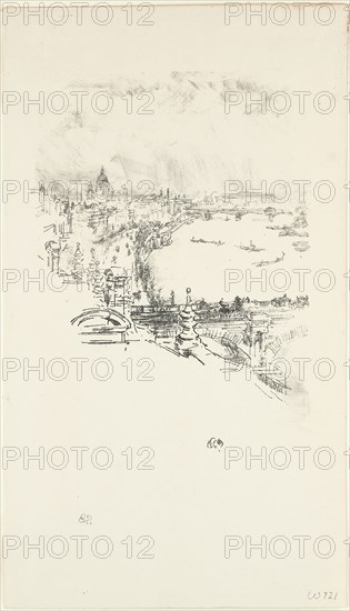 Little London, 1896, James McNeill Whistler, American, 1834-1903, United States, Transfer lithograph in black with stumping, on cream laid paper, 190 x 140 mm (image), 301 x 173 mm (sheet)