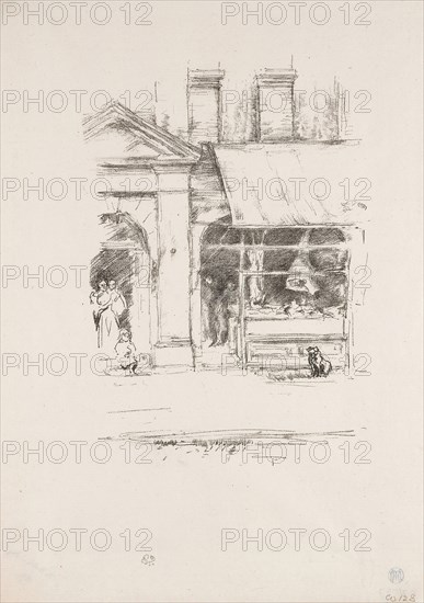The Butcher’s Dog, 1896, James McNeill Whistler, American, 1834-1903, United States, Transfer lithograph in black on cream laid paper, 190 x 131 mm (image), 284 x 201 mm (sheet)