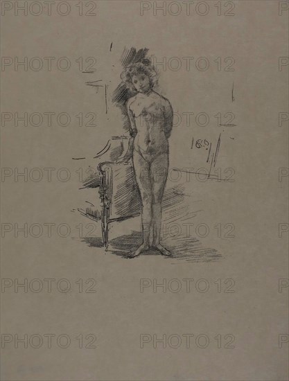 Little London Model, 1896, James McNeill Whistler, American, 1834-1903, United States, Transfer lithograph in black on cream wove Japanese vellum, 172 x 127 mm (image), 310 x 231 mm (sheet)