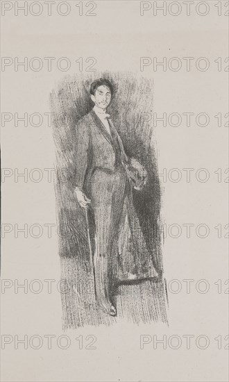 Count Robert de Montesquiou, 1894, Beatrix Godwin Whistler, English, 1857-1896, Paris, Lithograph on greyish-ivory wove china paper, 209 x 89 mm (image, cat. wrksht.), 355 x 264 mm (sheet)