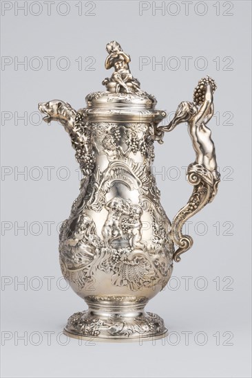 Wine Jug, 1739/40, Charles Frederick Kandler, English, born Germany, active 1735- c. 1778, London, England, London, Silver, H. 34 cm (13 3/8 in.)