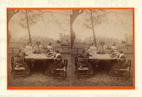Aunt Hannah’s quilting party, 1896, United States, photograph
