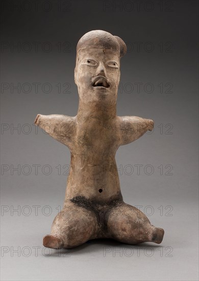 Seated Figurine, c. 500 B.C., Tlatilco, Preclassic period, Tlapacoya, Valley of Mexico, Mexico, Tlapacoyan, Ceramic, H. 8.9 cm (3 1/2 in.)