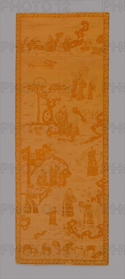 Panel (Furnishing Fabric), 18th century, Qing dynasty (1644–1911), China, Silk, satin weave with supplementary pile warps forming cut and uncut solid velvet, 171.5 × 63.85 cm (67 1/2 × 25 1/8 in.)