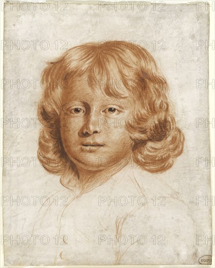 Portrait of a Young Boy, c. 1680, Charles Beale, English, 1660-c. 1721, England, Red chalk and brush and brown ink on vellum, 166 × 131 mm