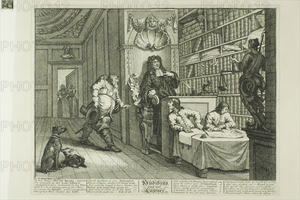 Hudibras and the Lawyer, plate twelve from Hudibras, February 1725/26, William Hogarth, English, 1697-1764, England, Etching and engraving in black on cream paper edge, mounted on cream wove paper, 245 × 344 mm (image), 270 × 353 mm (plate), 272 × 356 mm (primary support), 368 × 476 mm (secondary support), Miniature of a Headless Hunchback Figurine, A.D. 1/150, Teotihuacan, Teotihuacan, Mexico, Mexico, Ceramic, H. 8.9 cm (3 1/2 in.), Obsidian Core, Blade, and Curved Neckpiece, c. A.D. 300, Colima or Jalisco, Colima or Jalisco, Mexico, Mexico, Obsidian, Each approx. l. 12.7 cm (5 in.)