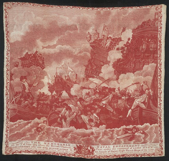 Handkerchief, 1794, Designed by William Hanson (English, active c. 1794), Engraved by Slack, English, active c. 1794, England, Cotton, plain weave, copperplate printed, 55.2 × 59 cm (21 3/4 × 23 1/4 in.)