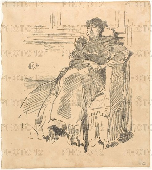 La Robe Rouge, 1894, printed 1895, James McNeill Whistler, American, 1834-1903, United States, Lithograph on beige laid paper, 190 x 160 mm (image), 281 x 196 mm (sheet)