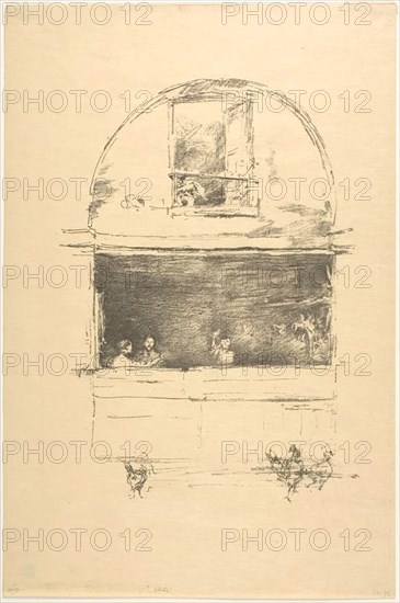 The Forge, Passage du Dragon, 1894, James McNeill Whistler, American, 1834-1903, United States, Lithograph on beige Japanese vellum, 225 x 160 mm (image), 311 x 207 mm (sheet)